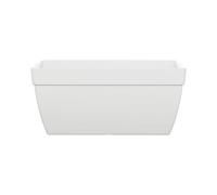 FLORUS Paris Terrace Trough 80cm - Jardiniere Exterieur Grande Taille - Plastique 100% Recyclé - L76.4 x W36 x H31 - Blanc/Blanc