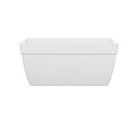 FLORUS Paris Terrace Trough 80cm - Jardiniere Exterieur Grande Taille - Plastique 100% Recyclé - L76.4 x W36 x H31 - Blanc/Blanc