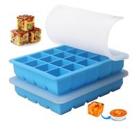 Floruvia 2er Pack1 EL moules en silicone pour congélateur - Idéal pour le stockage de l'ail, des herbes, du gingembre, du pesto, du jus de citron plateau de congélation en silicone alimentaire