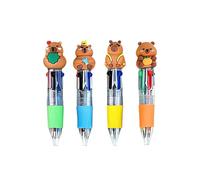 Floruvia 4er Set Capybara Party-Geschenk Stifte, Multicolor 4-en-1 Kawaii Capybara Stylos pour des cadeaux amusants, Stylos amusants en vrac dessin animé