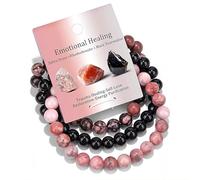 Floruvia Bracelet de protection cristallin à 3 niveaux, 8mm Œil-de-Tigre Hématite Obsidienne Pierre Naturelle, Élastique Bijoux pour Femmes et Hommes, Bracelet en Pierre Reiki Fait Main, Cadeau
