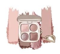 Floruvia Palette de Fards à Paupières 4 Couleurs Neutres Chaudes avec Miroir - Palette Miniature Longue Tenue pour le Quotidien, Mat & Scintillant