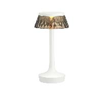 Flos Bon Jour Unplugged Bordlampe Hvid Krop Og Røgfarvet Skærm