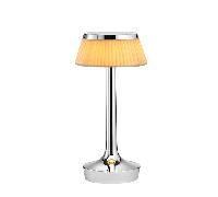 Flos Bon Jour Unplugged Bordlampe Krom Krop Og Stof Skærm
