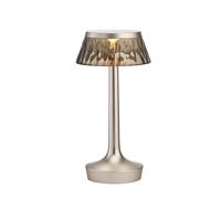 Flos Bon Jour Unplugged Bordlampe Mat Krom Krop Og Røgfarvet Skærm