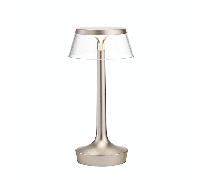 Flos Bon Jour Unplugged Bordlampe Mat Krom Krop Og Transparent Skærm