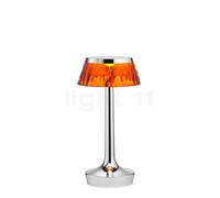 Flos Bon Jour Unplugged Lampe rechargeable LED corps chrome brillant/couronner ambre , fin de série Ce luminaire comporte des modules à LED prémontés de classes énergétiques A A++, A+, A