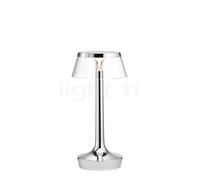 Flos Bon Jour Unplugged Lampe rechargeable LED corps chrome brillant/couronner transparent , fin de série Ce luminaire comporte des modules à LED prémontés de classes énergétiques A A++, A+, A