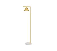 FLOS Lampadaire Captain Flint – LED, laiton et marbre blanc 37,3x153,7 cm