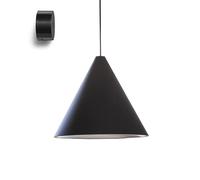 FLOS lampe à suspension STRING LIGHT CÔNE 22 mètres avec rosace au mur NOIR