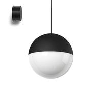 FLOS lampe à suspension STRING LIGHT SPHÈRE 22 mètres avec rosace au mur NOIR