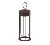 FLOS lampe de table IN VITRO UNPLUGGED (2700K, marron foncé - aluminium et verre)