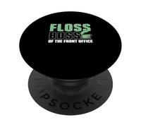 Floss Boss of The Front Office Réceptionnistes dentaires drôles PopSockets PopGrip Adhésif
