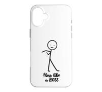 Floss Like A Boss Stick Figure Stickman Doodle imprimée drôle Coque pour iPhone 16 Plus
