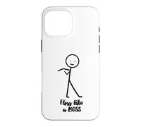 Floss Like A Boss Stick Figure Stickman Doodle imprimée drôle Coque pour iPhone 16 Pro Max