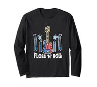 Floss Rock and Roll Dentiste Dentaire Bureau Humour Musique Manche Longue