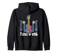 Floss Rock and Roll Dentiste Dentaire Bureau Humour Musique Sweat à Capuche