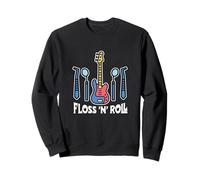 Floss Rock and Roll Dentiste Dentaire Bureau Humour Musique Sweatshirt