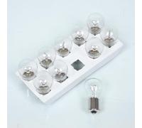 Flosser Boite de 10 ampoule blanche BAU15s 12V 12W / x10 6678 compatible avec moto scooter