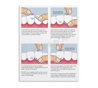 Flossing Instructions Poster Step by Step Oral Health Guide for Bathroom Wall Decor(Framed,16x24inch(40x60cm))