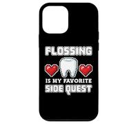 Flossing Side Quest Floss Dentiste Dentaire Pixel Art Gamer Coque pour iPhone 12 Mini