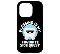 Flossing Side Quest Floss Dentiste Dentaire Pixel Art Gamer Coque pour iPhone 15 Pro