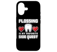 Flossing Side Quest Floss Dentiste Dentaire Pixel Art Gamer Coque pour iPhone 17