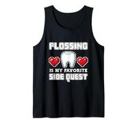 Flossing Side Quest Floss Dentiste Dentaire Pixel Art Gamer Débardeur