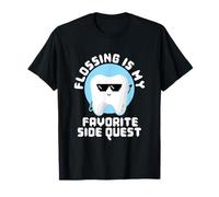 Flossing Side Quest Floss Dentiste Dentaire Pixel Art Gamer T-Shirt
