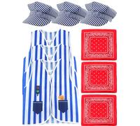 Flotory Costume de chef de train 9 pièces pour enfants - Chapeau d'ingénieur de train - Gilet de chef d'orchestre - Costume pour carrière - Cosplay