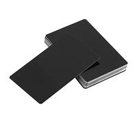 FLOTRUTE 100 Pcs Carte de Visite Métal, 8.6x5.4 cm Carte de Visite Gravée au Laser de Carte de Visite en Aluminium Noir Vierge pour Les Cartes-Cadeaux de Bricolage de Client de Bureau