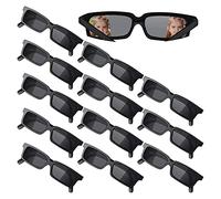 FLOTRUTE 12 PièCes Lunettes D'Agent Lunettes de Vue ArrièRe Lunettes DrôLes Accessoires pour Graduation Vacances FêTe D'Anniversaire, Enfants, Noir