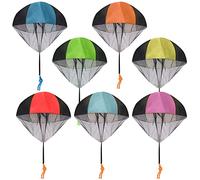 FLOTRUTE 7 Pièces Parachute Jouet, Parachute pour Enfants, Main Lancer Parachute Jouet Set, Jeux de vol de Plein air pour Les Enfants, Cadeau aux Enfants