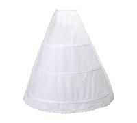 FLOTRUTE Design Jupon de Mariée en Crinoline Jupon, 3 Cerceau, Jupon Crinoline Long de Femme pour Robe de Mariage Mariée Soirée Cérémonie Jupe Tulle Rockabilly Blanc