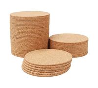 FLOTRUTE Dessous de Verre Liege Rond (Lot de 50) - sous Tasse de 10 cm de Diamètre et 2 mm d’Épaisseur - Lot de sous Bock Unis, Réutilisables et Absorbants pour la Maison, Bureau, Bar et Restaurants