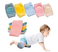 FLOTRUTE Lot de 5 genouillères pour bébé - Colorées - Picots antidérapants pour Un Maintien sûr - Aide à la Marche pour Fille et garçon Genouillères en Caoutchouc Enfant Antidérapant Coton Unisexe