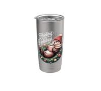 Flottant à travers les vacances mignon loutre de Noël Gobelet isotherme en acier inoxydable double paroi