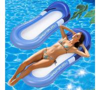 Flottant Hamac Gonflable, Gonflable Piscine Fauteuil, Matelas Filet Piscine Gonflable,Bouée Matelas Gonflable, Semi Immergé Recliner Lounge Filet Matelas Gonflable, Hamac D¿Eau Plage Portable