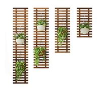 Flottant Plante Étagères Balcon Mural en Bois Pot de Fleur Charnu Supporter Radis Vert Mur d'escalade Jardin Plante Cintre Intérieur Décoration,29 x 60cm