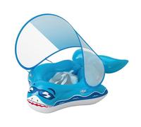 Flottant Pour Enfants Avec Toit,Flottant Souple Imperméable - Anneau Pliable En Forme De Requin Avec Parasol Pour Piscine Et Jardin Pour Petits