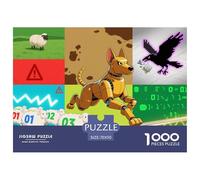Flotte de macareux Puzzle en Bois Imperméable Puzzles De 1000 Pièces pour Adultes Impossible Jeux De Stimulants