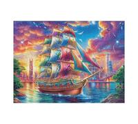 Flotte de voiliers Anciens 500 Pieces Casse-tête pour Ado en Carton Haute Qualité Facile Débutant Activité Familiale Soirée Entre Amis Cadeau Fête des Mères 500 PCS
