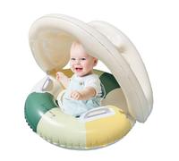 Flotteur Bébé avec Store,Flotteur De Piscine pour Bébé avec Toile Anti-UV - Siège de Sécurité Flottant, Anneau de Natation avec Protection Solaire, Jouet avec Pare-Soleil Rétro pour Les