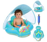 Flotteur bébé, Flotteur de Natation pour Bébé avec Auvent, Anneau De Natation Bébé, Bouée Siège Gonflable pour Bébé, de 6 Mois à 48 Moi