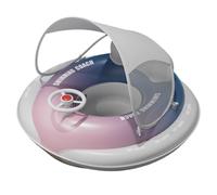 Flotteur Bébé Piscine avec Canopée,Siège Flottant Gonflable pour Piscine avec Toit Anti-UV - Jouet Sécurité Siège Flottant Pompe Intégrée pour