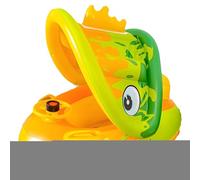 Flotteur De Baignade Enfant - Flotteur Bébé avec Toile Anti-UV,Radeau Bateau Klaxon et Volant pour Jeux d'eau en Été