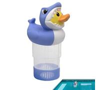Flotteur De Chlore pour Piscine - Flotteur de Tablettes de Chlore en Forme de Canard Requin avec Éclairage - Chlorinateur Solaire Économe en Énergie de Grande Capacité avec Filtre pour