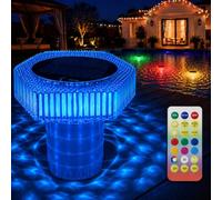 Flotteur de chlore solaire pour piscine avec lumières colorées, flotteur de chlore à changement de couleur avec télécommande, distributeur de chlore flottant pour piscine, flotteur de chlore solaire à
