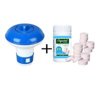 Flotteur de nettoyage de piscine avec 100 pièces comprimés purificateur Kit de distributeur de chlore de piscine [1DCA3D2]