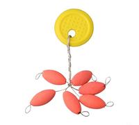 Flotteur de pêche de 6,3 mm x 13,2 mm/10 mm avec haricots flottants ovales à sept étoiles avec activation de la lueur sous rayons X pour la pêche de nuit (jaune vert poudre aléatoire)